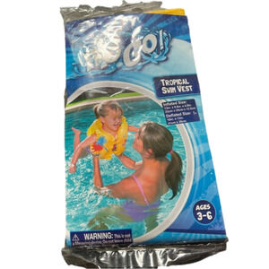 𝅺new in Package!! H2O GO!  Bestway Tropical Swim Vest for 3-6 Year Olds